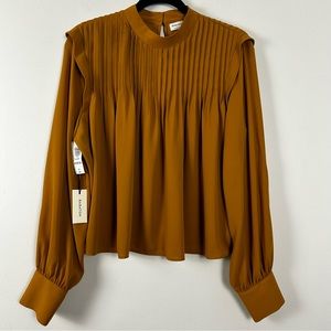 Babaton Pleated long sleeve blouse